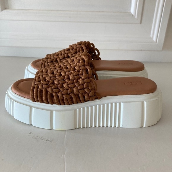NWOT Maeve Anthropologie Crochet Rope Brown Platform Sandals Sz 36 - Picture 5 of 7